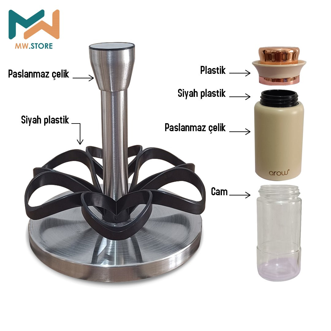 Lüks Döner Tabanlı 6'lı Baharatlık Seti